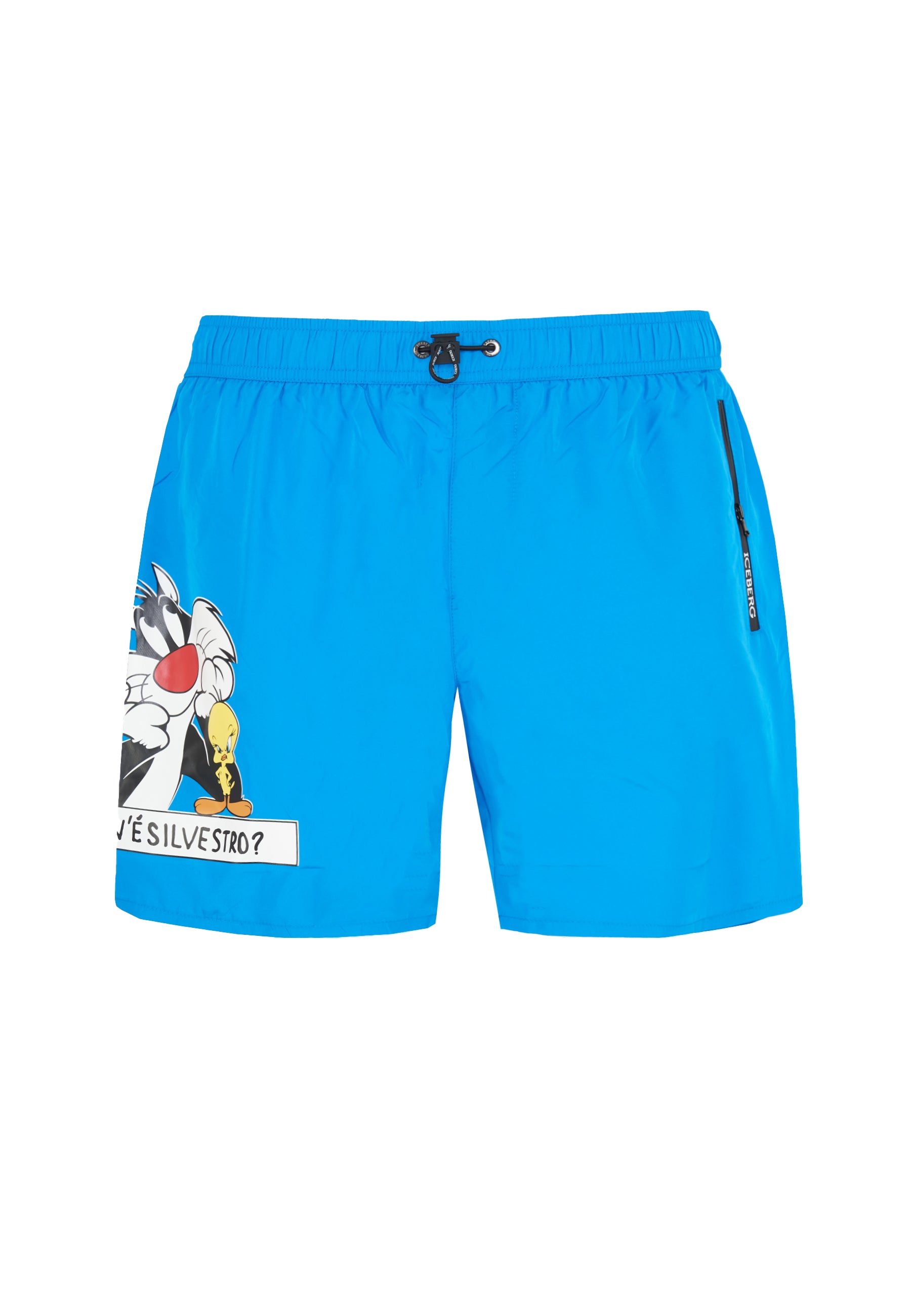 Boxer Uomo da Bagno Con Stampa Cartoon Azure 