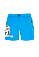 Boxer Uomo da Bagno Con Stampa Cartoon Azure 