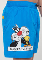 Boxer Uomo da Bagno Con Stampa Cartoon Azure 