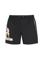 Boxer Uomo da Bagno Con Stampa Cartoon Black 