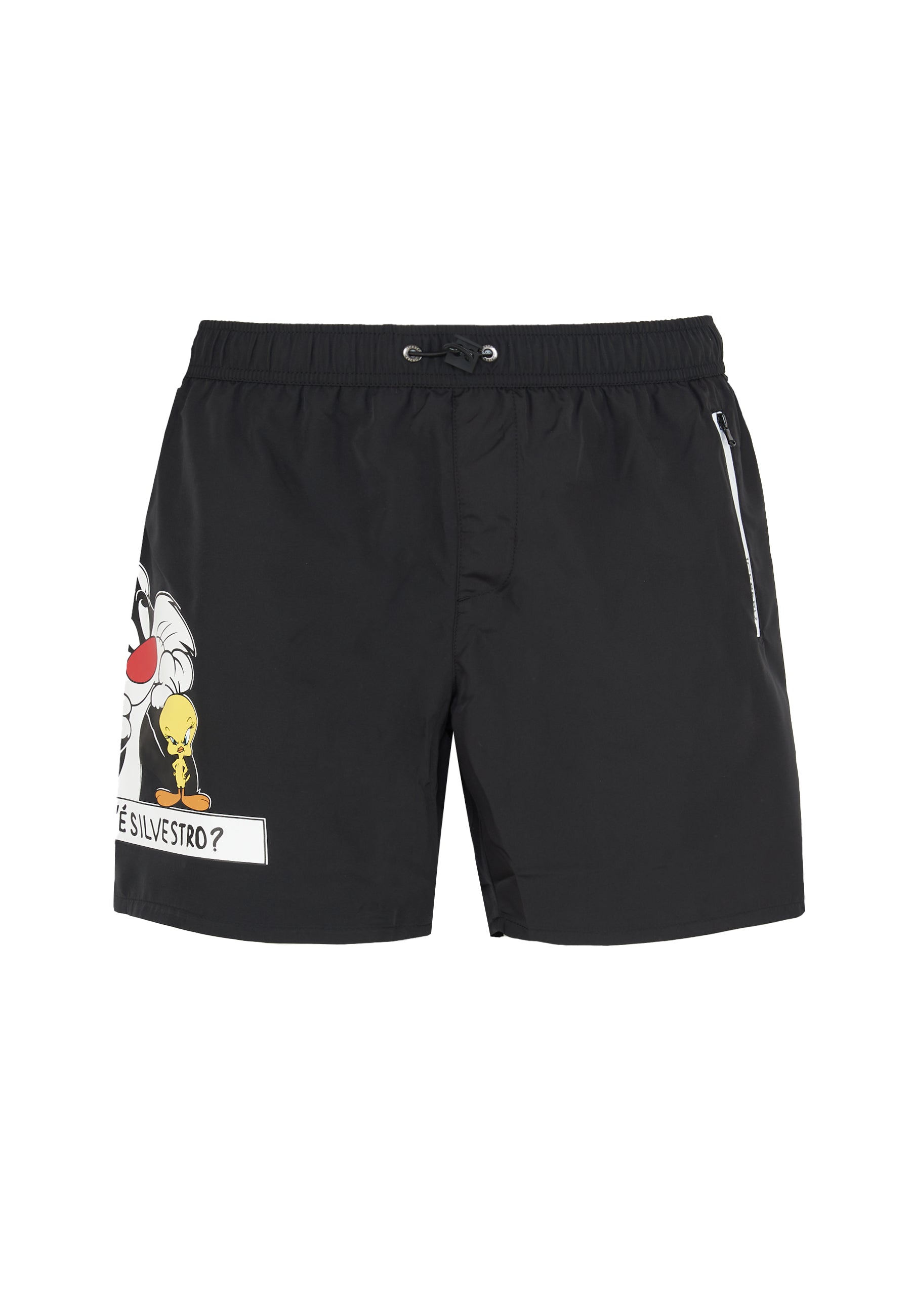 Boxer Uomo da Bagno Con Stampa Cartoon Black 