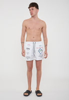 Boxer Uomo da Bagno Con Stampa White 
