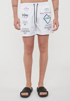 Boxer Uomo da Bagno Con Stampa White 