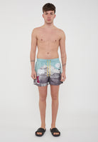 Boxer Uomo da Bagno Con Stampa Cartoon Mint 