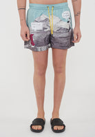 Boxer Uomo da Bagno Con Stampa Cartoon Mint 