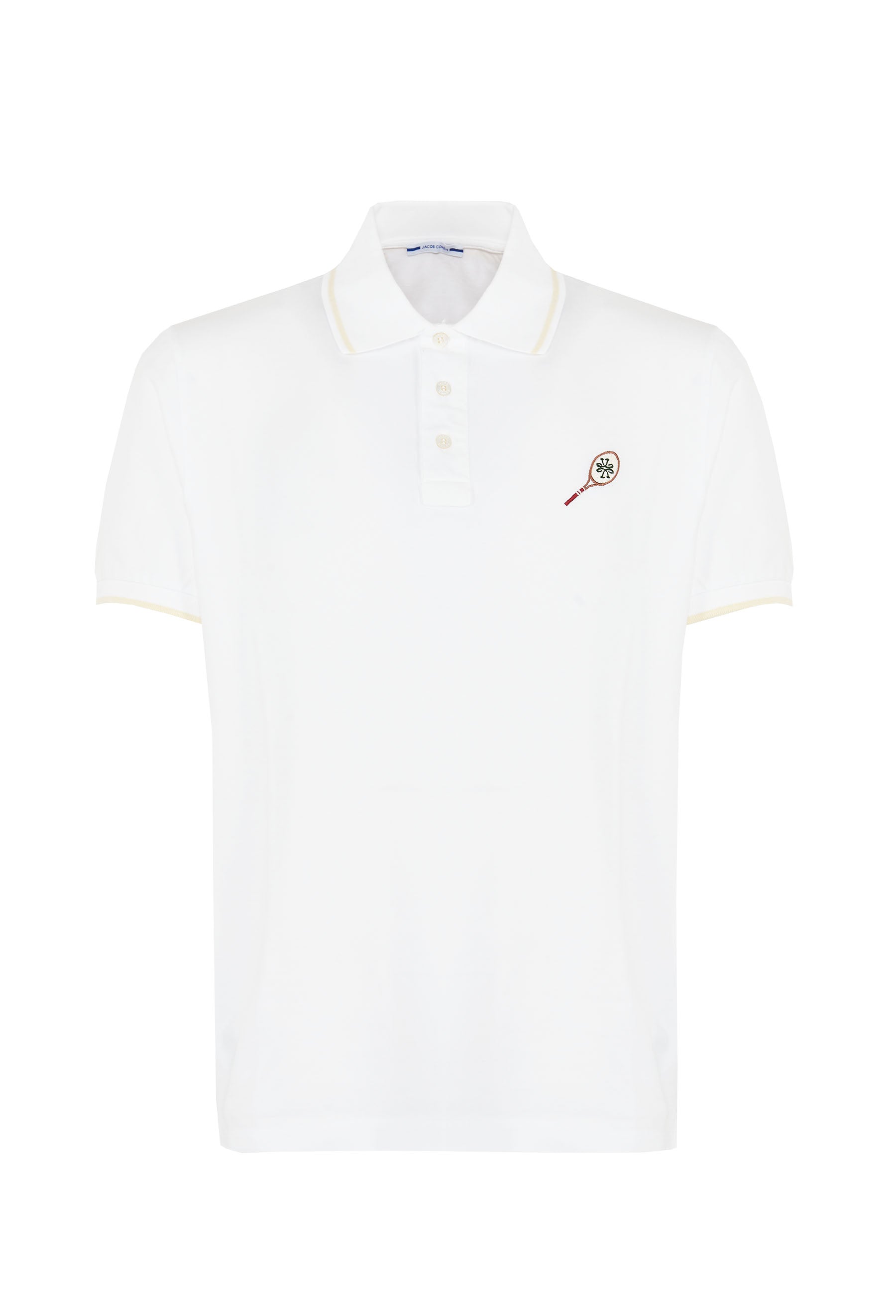 Polo Sport Capsule in Piqué Di Cotone Comfort Bianco Con Ricamo Tennis 