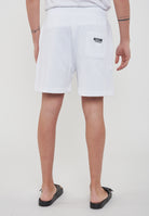 Bermuda Uomo In Felpa Con Maxi Logo Bianco 