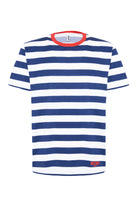 T-Shirt Uomo A Righe Bianco Blu 