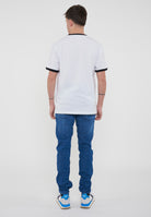 T-Shirt Uomo Tinta Unita Con Logo Bianco 