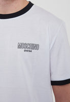 T-Shirt Uomo Tinta Unita Con Logo Bianco 