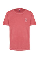 T-Shirt Uomo Tinta Unita Stone Wash Rosso 