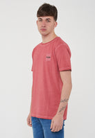 T-Shirt Uomo Tinta Unita Stone Wash Rosso 