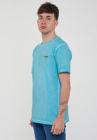 T-Shirt Uomo Tinta Unita Stone Wash Azzurro 