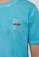 T-Shirt Uomo Tinta Unita Stone Wash Azzurro 