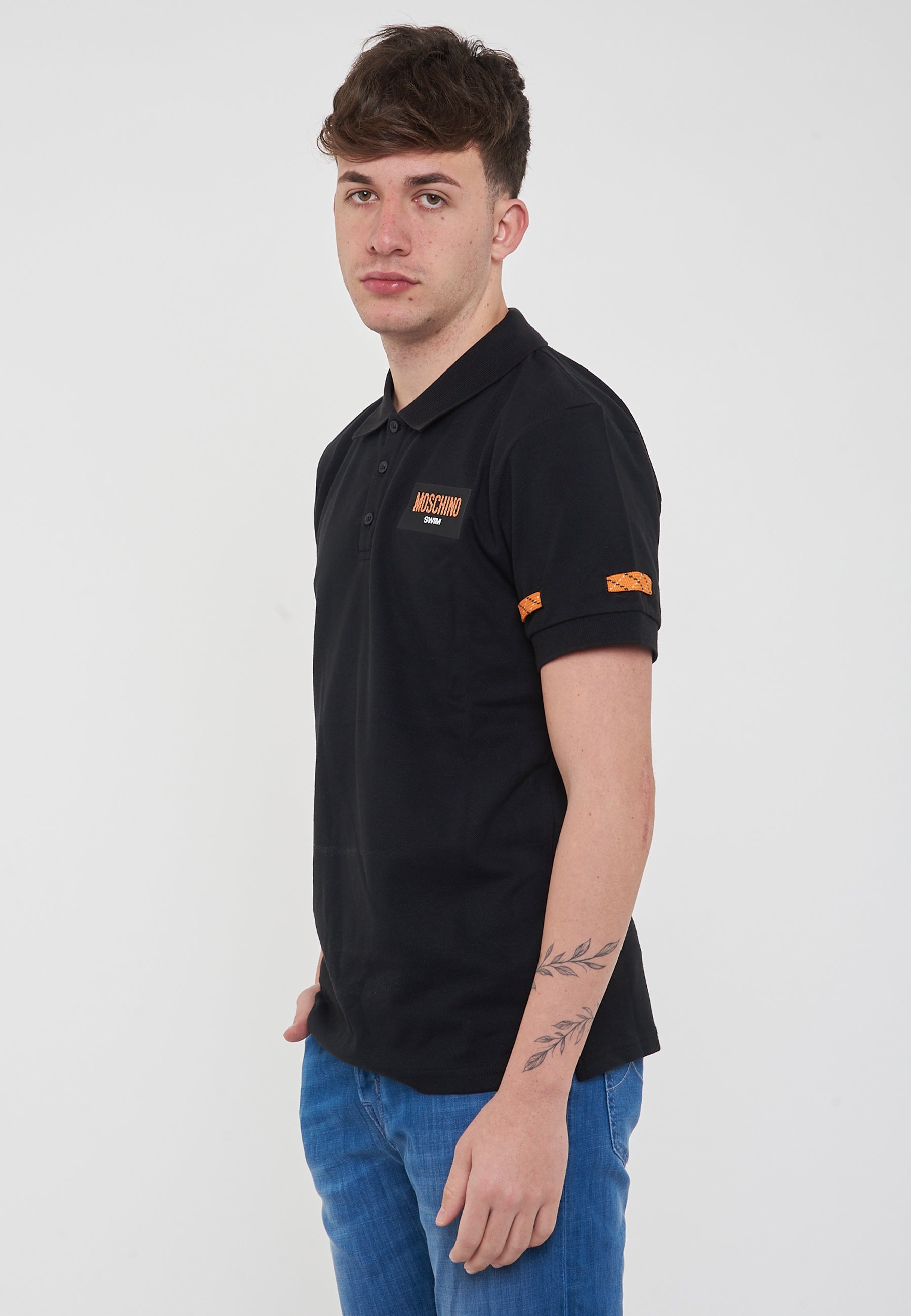 Polo Uomo Tinta Unita Nero 