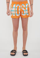 Boxer Mare Striped Lettering Logo Arancione 