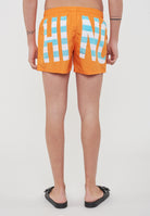 Boxer Mare Striped Lettering Logo Arancione 