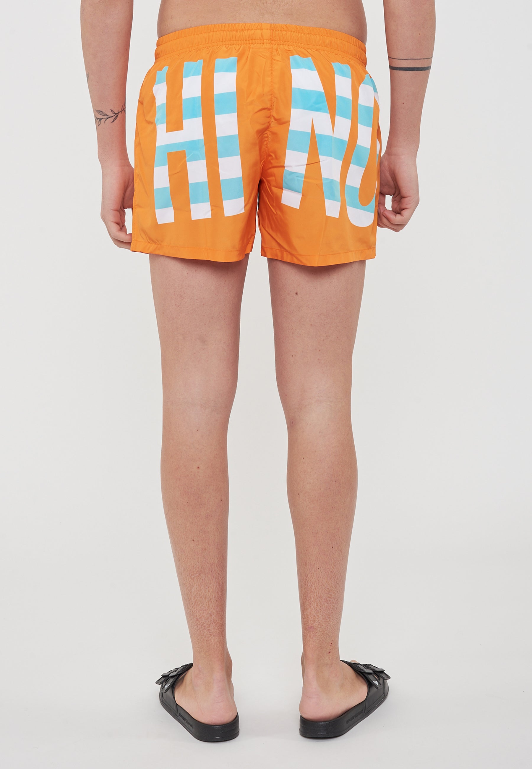 Boxer Mare Striped Lettering Logo Arancione 