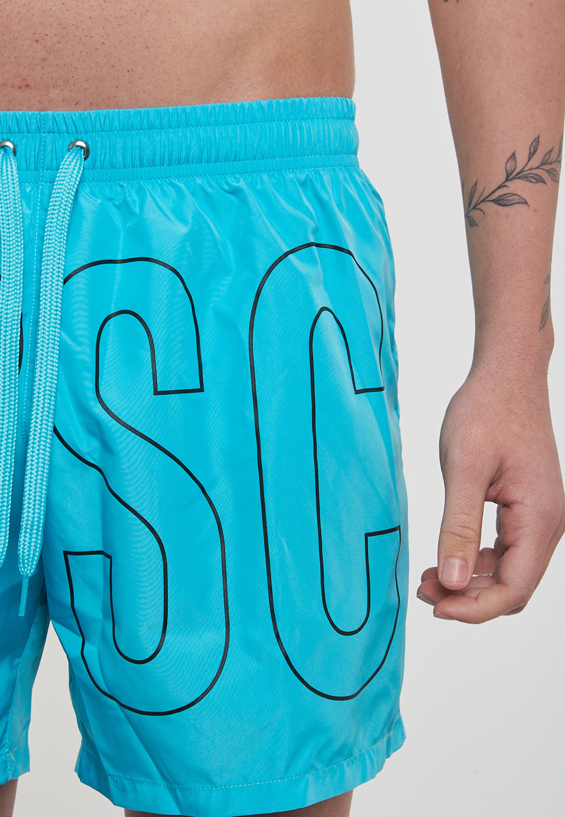 Boxer Mare Rubber Logo Azzurro 