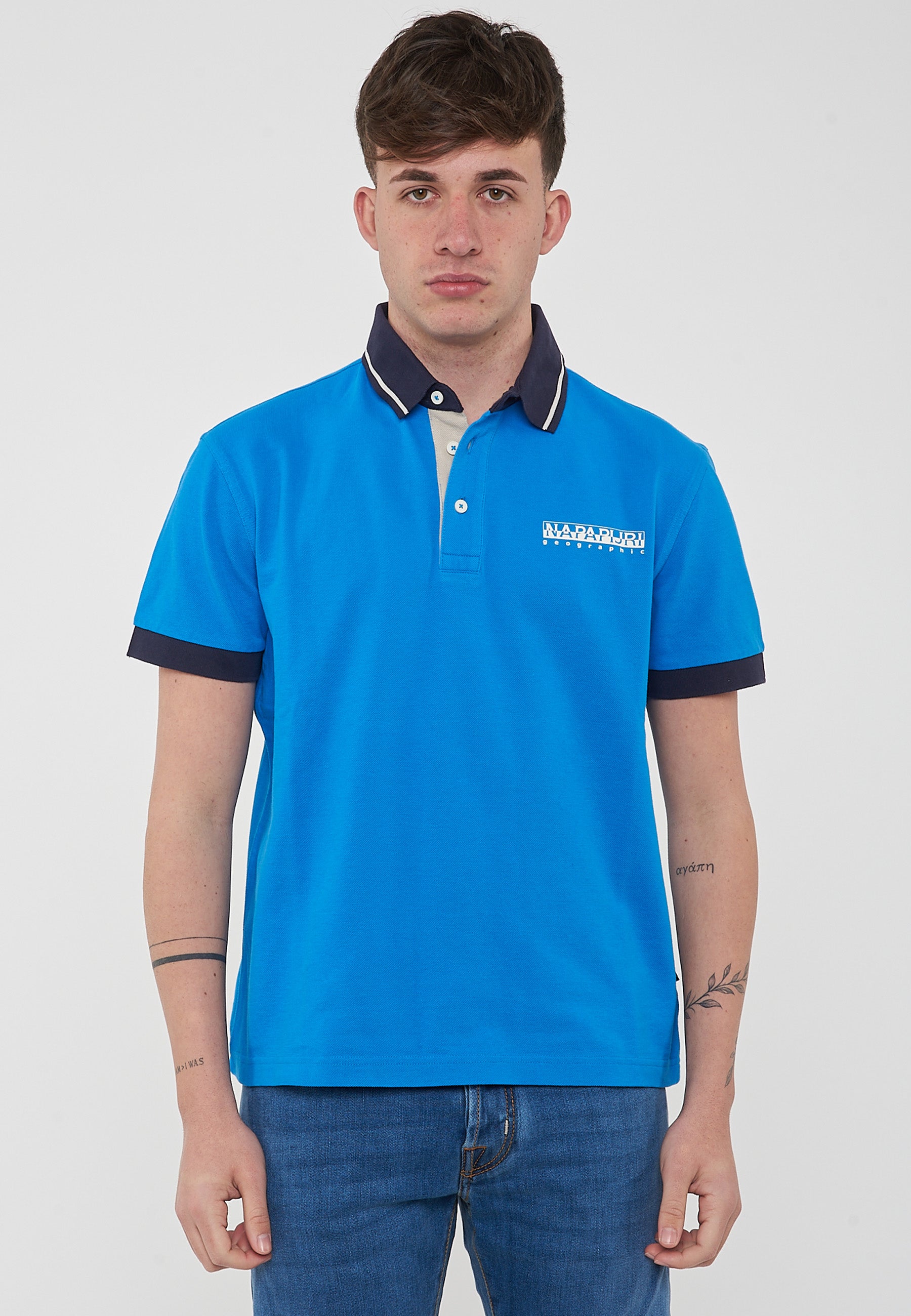 Polo a Maniche Corte Zeri French Blue 