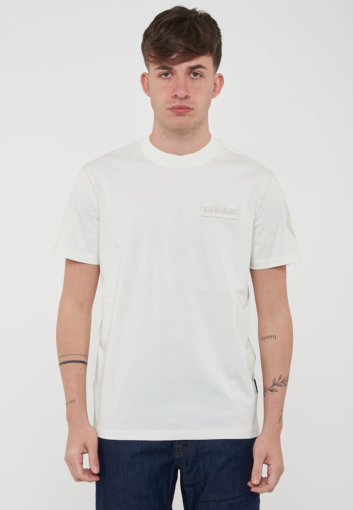 T-Shirt a Maniche Corte Amundsen White Heron 