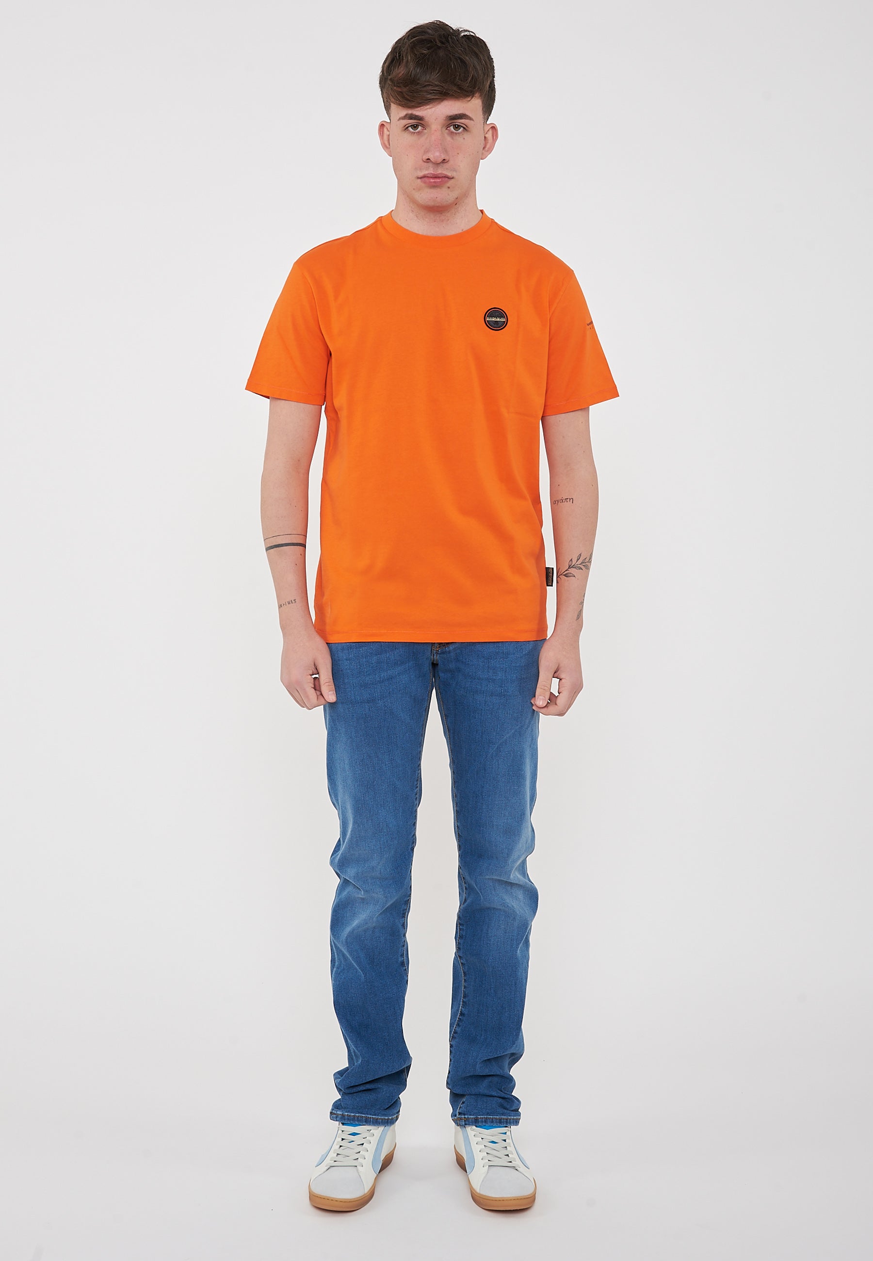 T-Shirt a Maniche Corte Badge Orange Red 