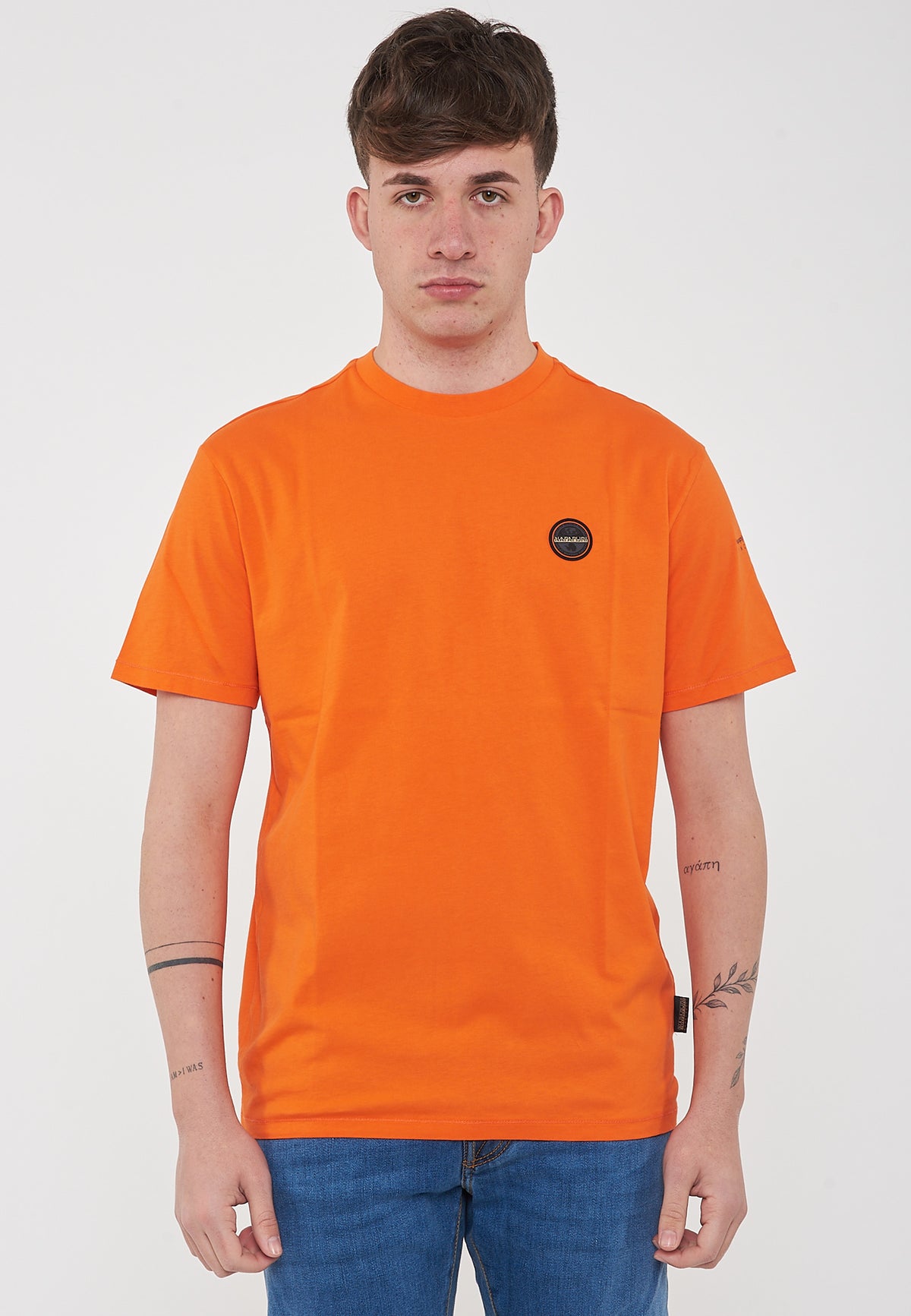 T-Shirt a Maniche Corte Badge Orange Red 