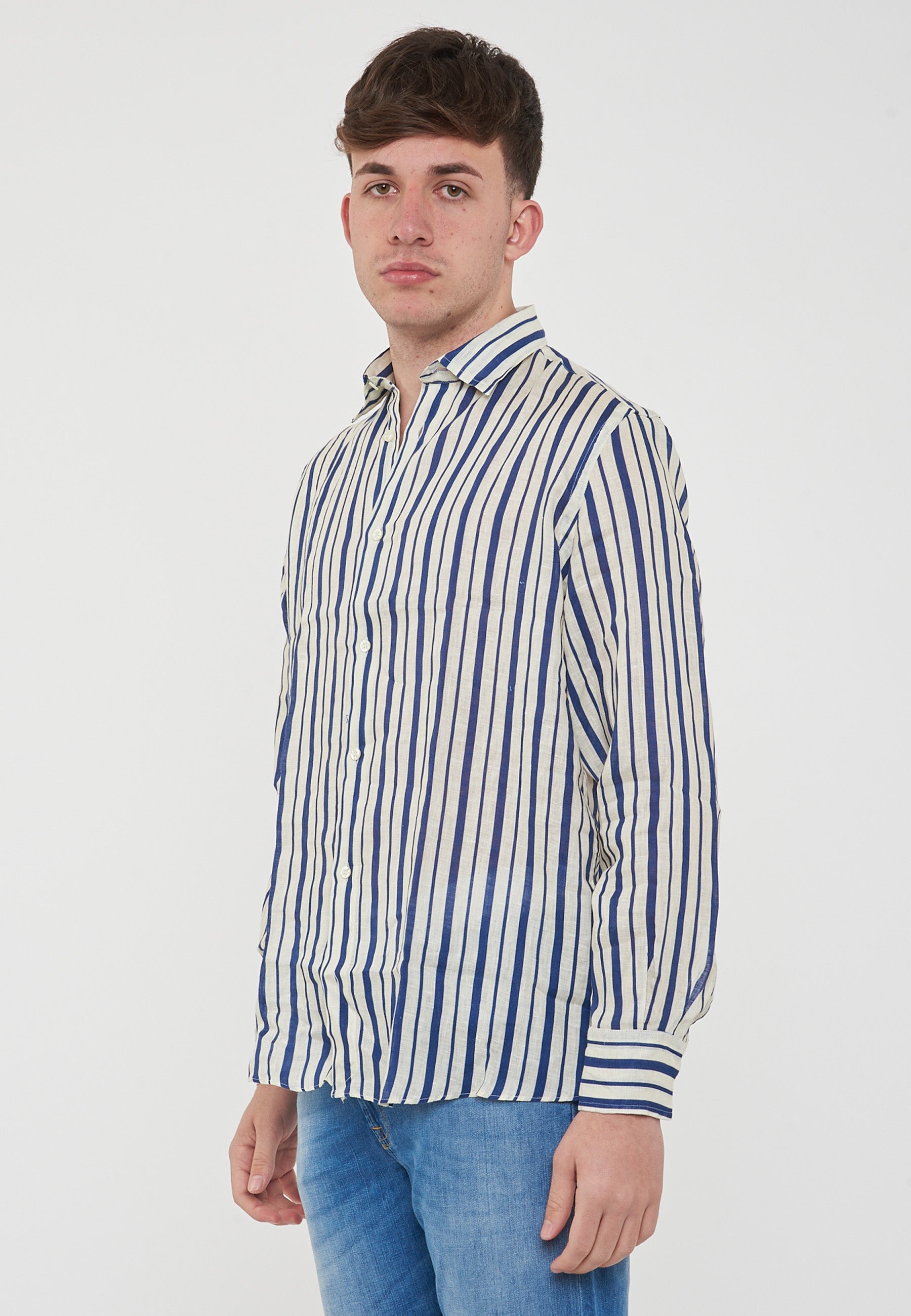 Camicia Lino Flora V7 