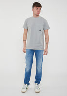 T-shirt Pocket In Jersey Steel 