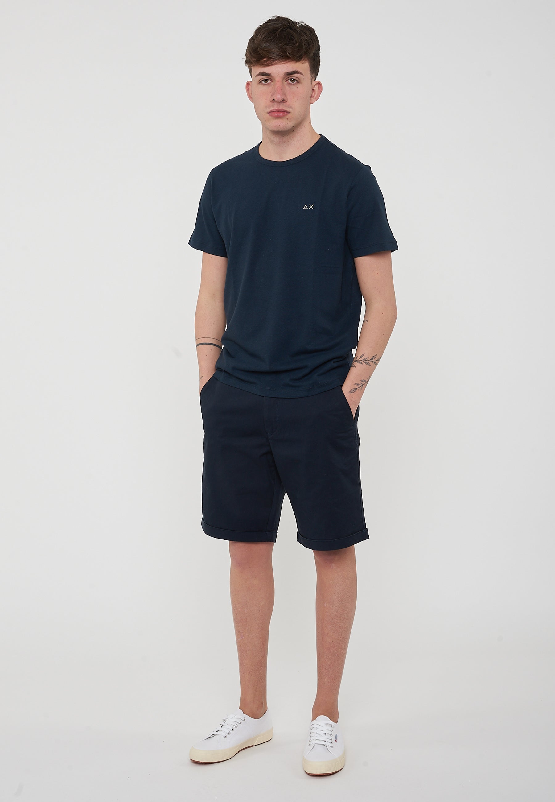 T-Shirt Jersey Linen S/S Navy Blue 