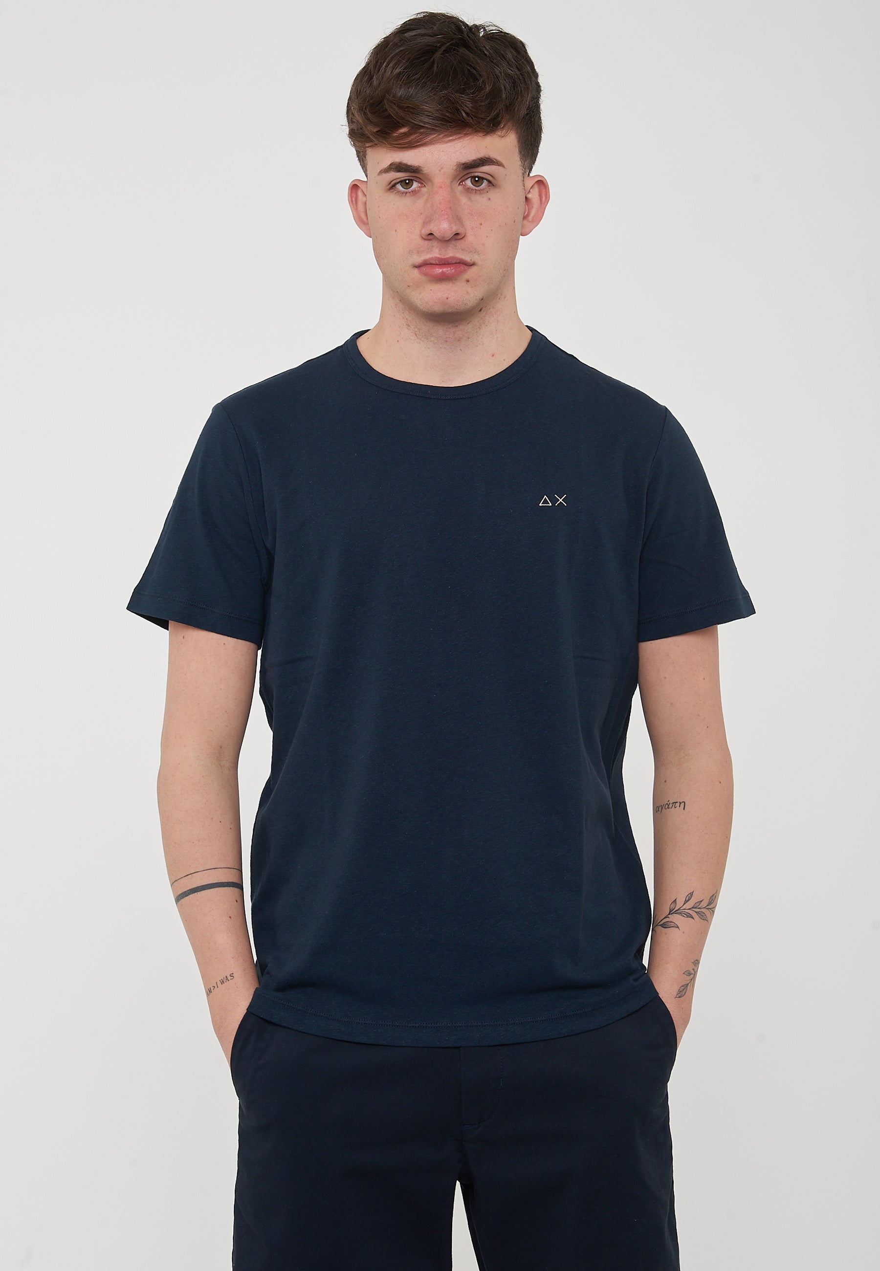 T-Shirt Jersey Linen S/S Navy Blue 