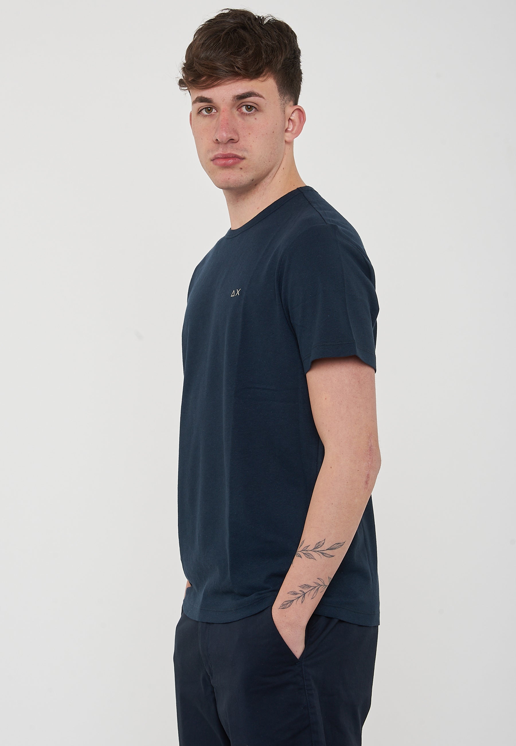 T-Shirt Jersey Linen S/S Navy Blue 