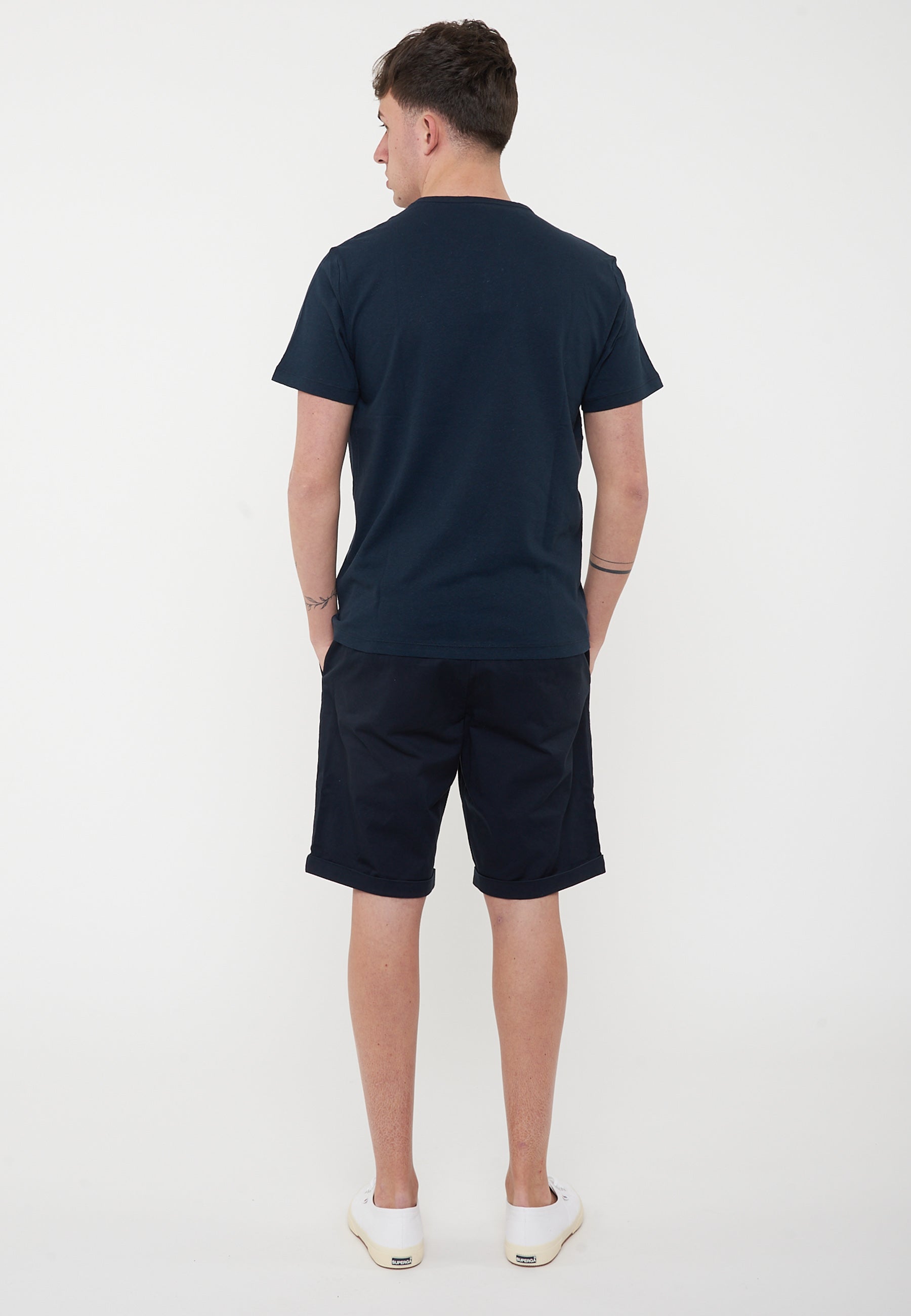 T-Shirt Jersey Linen S/S Navy Blue 