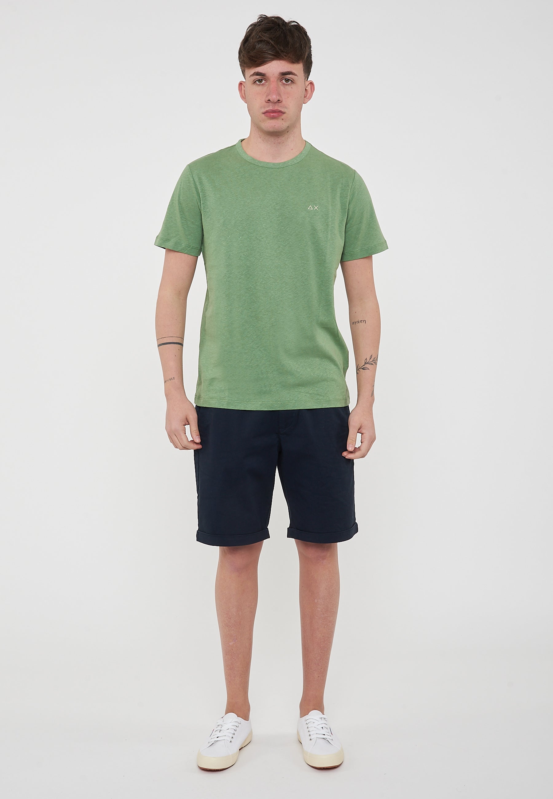 T-Shirt Jersey Linen S/S Verde Salvia 