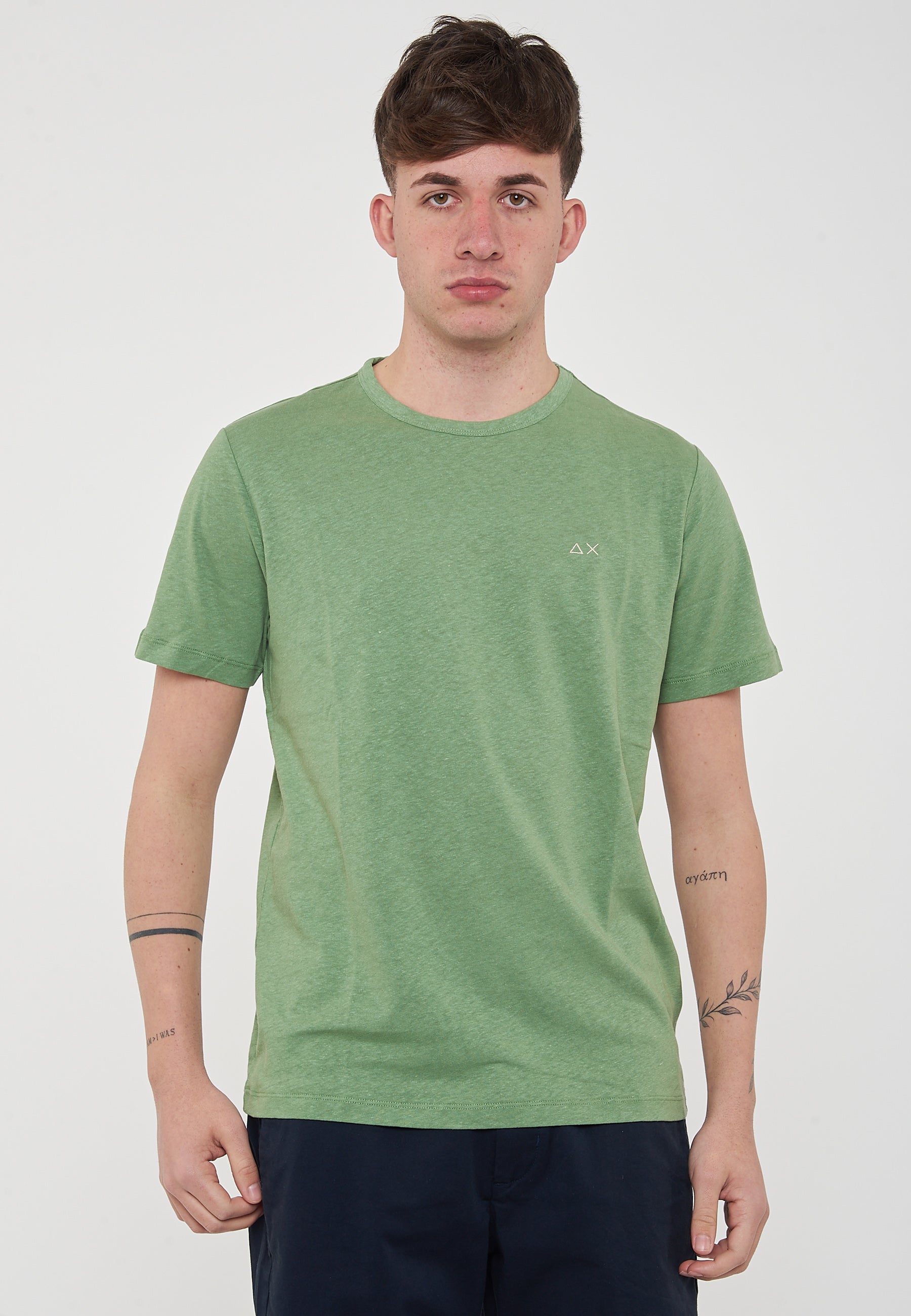 T-Shirt Jersey Linen S/S Verde Salvia 