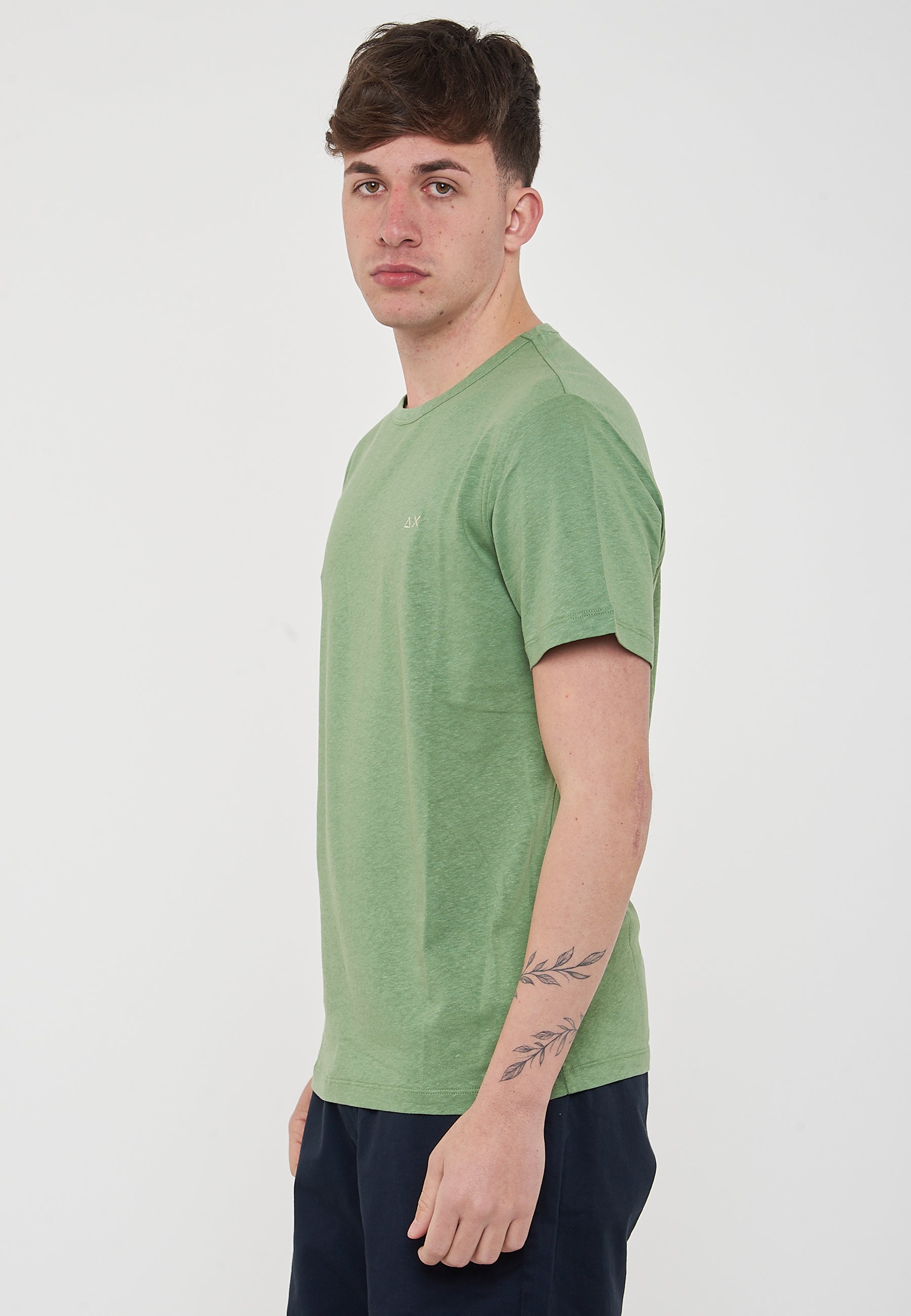 T-Shirt Jersey Linen S/S Verde Salvia 