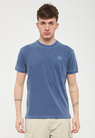 T-Shirt New Dey Girocollo Tinto Capo Con Logo Navy 01 