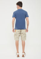 T-Shirt New Dey Girocollo Tinto Capo Con Logo Navy 01 