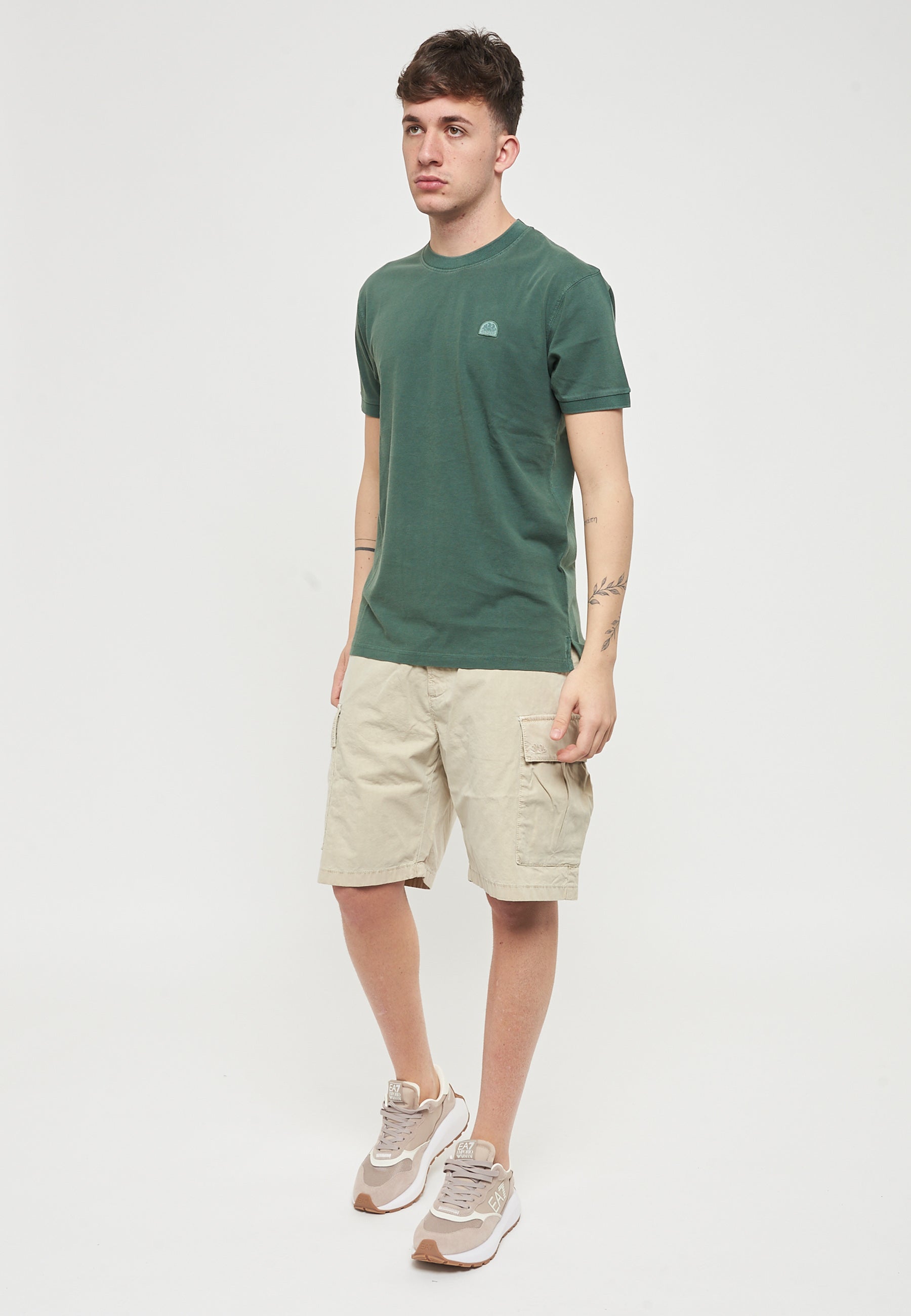 T-Shirt New Dey Girocollo Tinto Capo Con Logo Pine 01 
