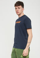 T-Shirt Girocollo Con Logo Navy 02 