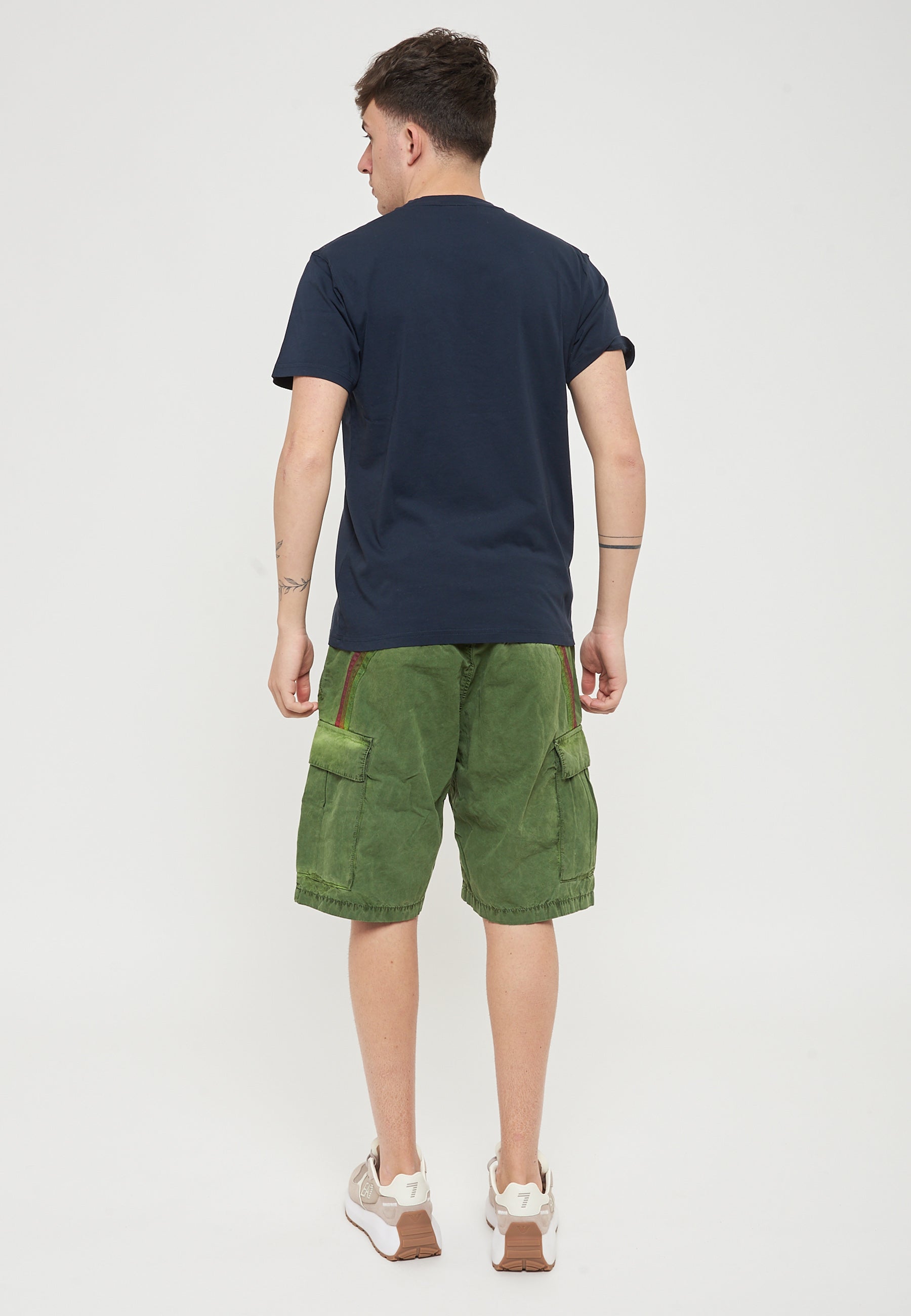 T-Shirt Girocollo Con Logo Navy 02 