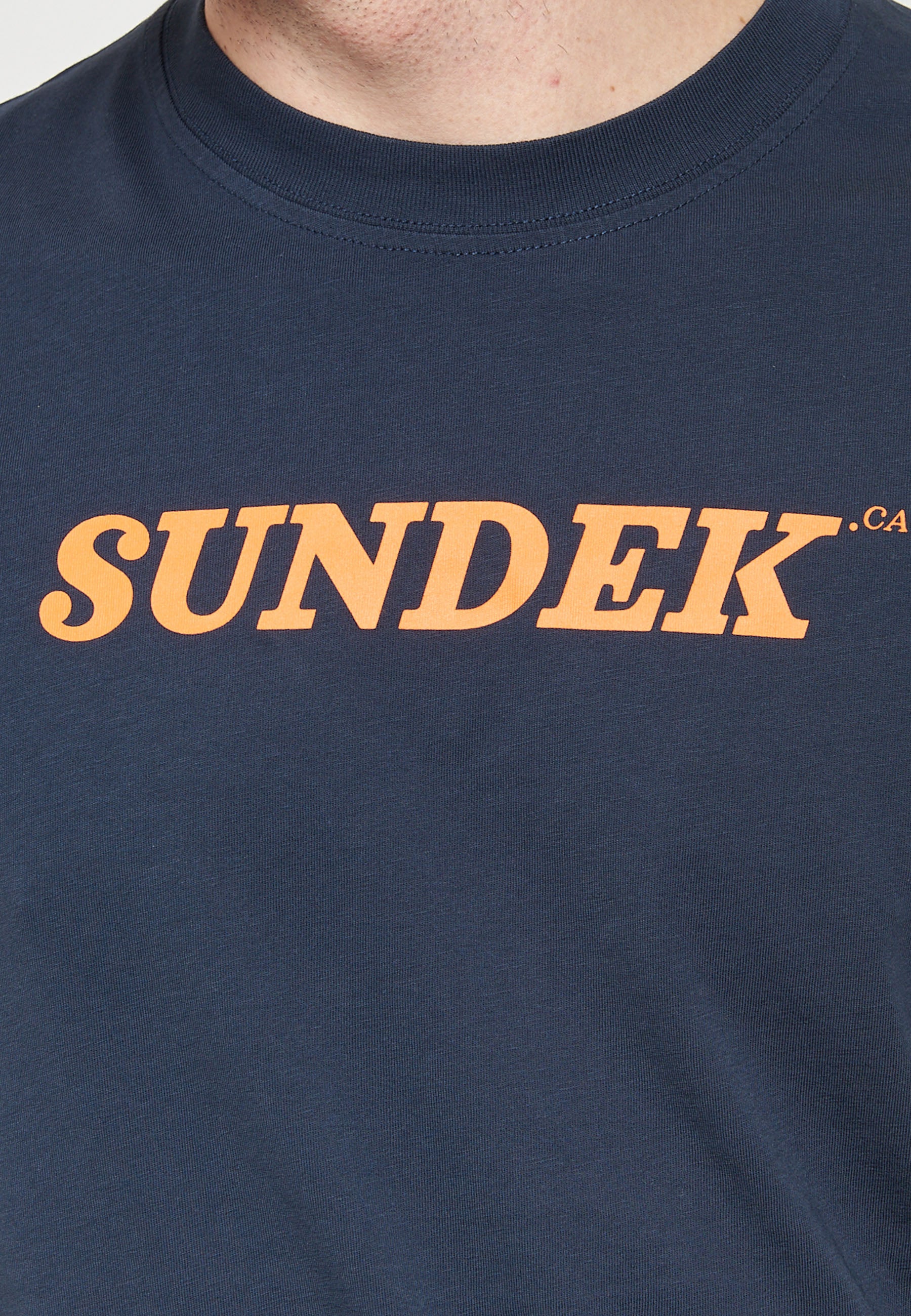 T-Shirt Girocollo Con Logo Navy 02 