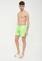 Costume Da Bagno Corto Vita Elasticata Poliestere Riciclato Repreve Fluo Green 01 