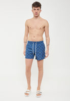 Costume Da Bagno Corto Vita Elasticata Stampa Monogram In Poly Riciclato Navy 