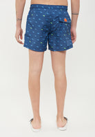 Costume Da Bagno Corto Vita Elasticata Stampa Monogram In Poly Riciclato Navy 