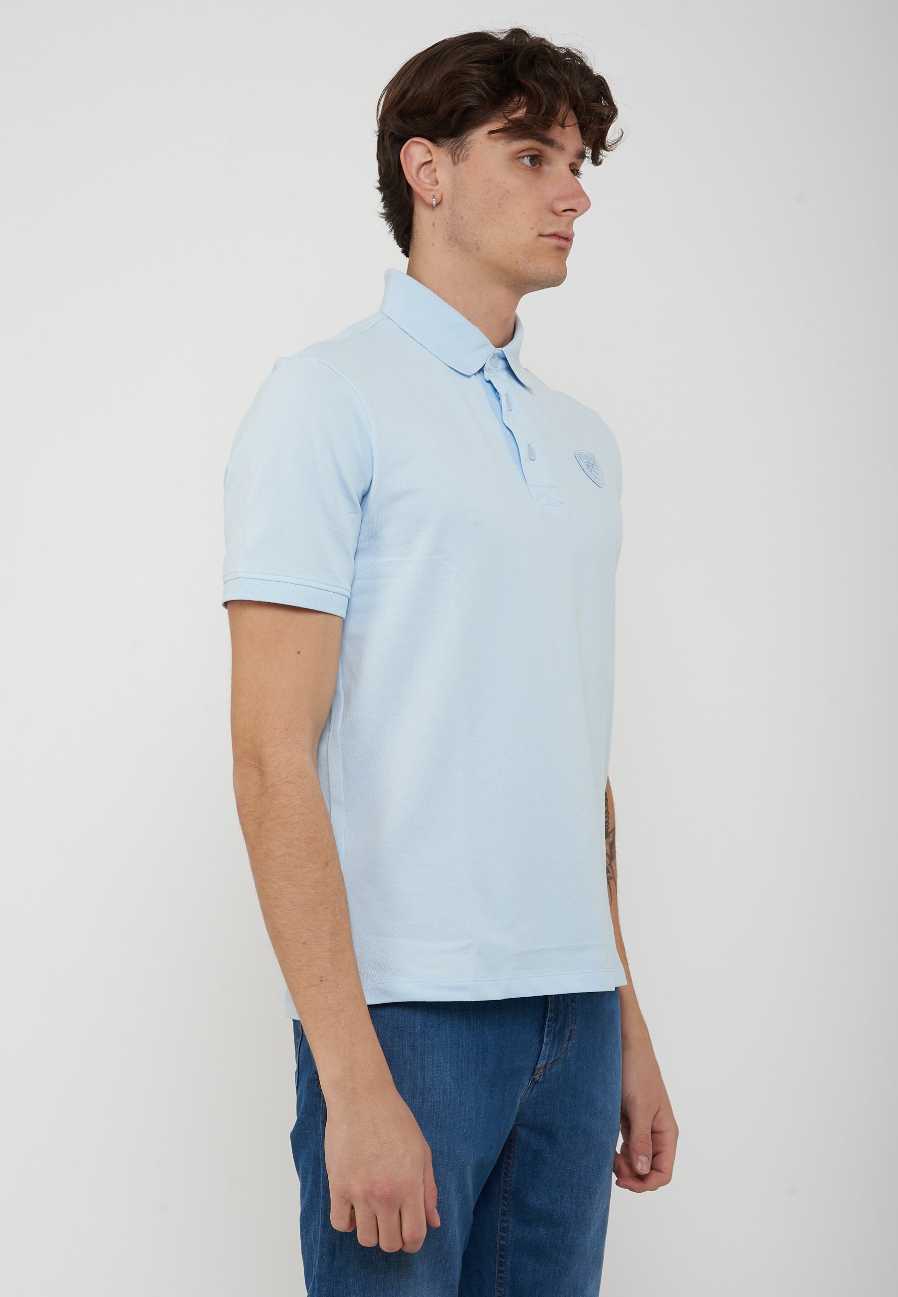 Polo In Piquet Alban Celeste. 