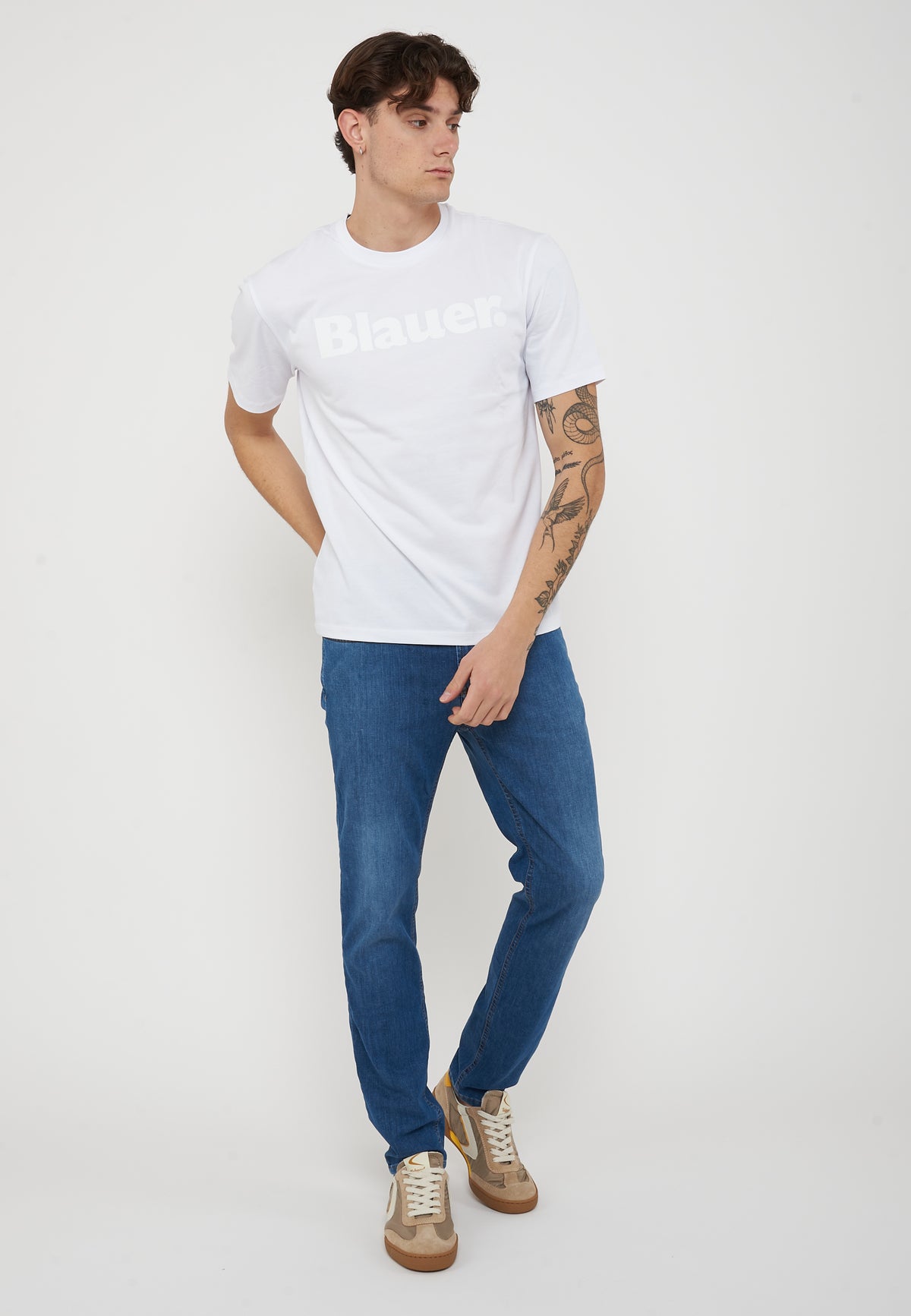 T-Shirt In Tono Bourn Bianco Ottico 