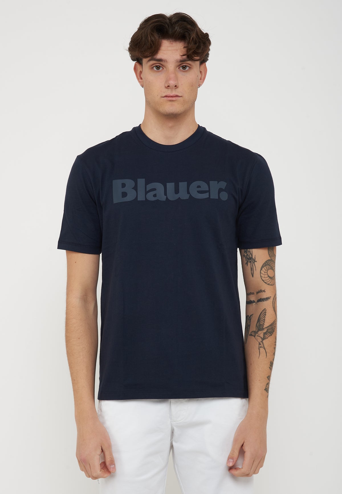 T-Shirt In Tono Bourn Blu 