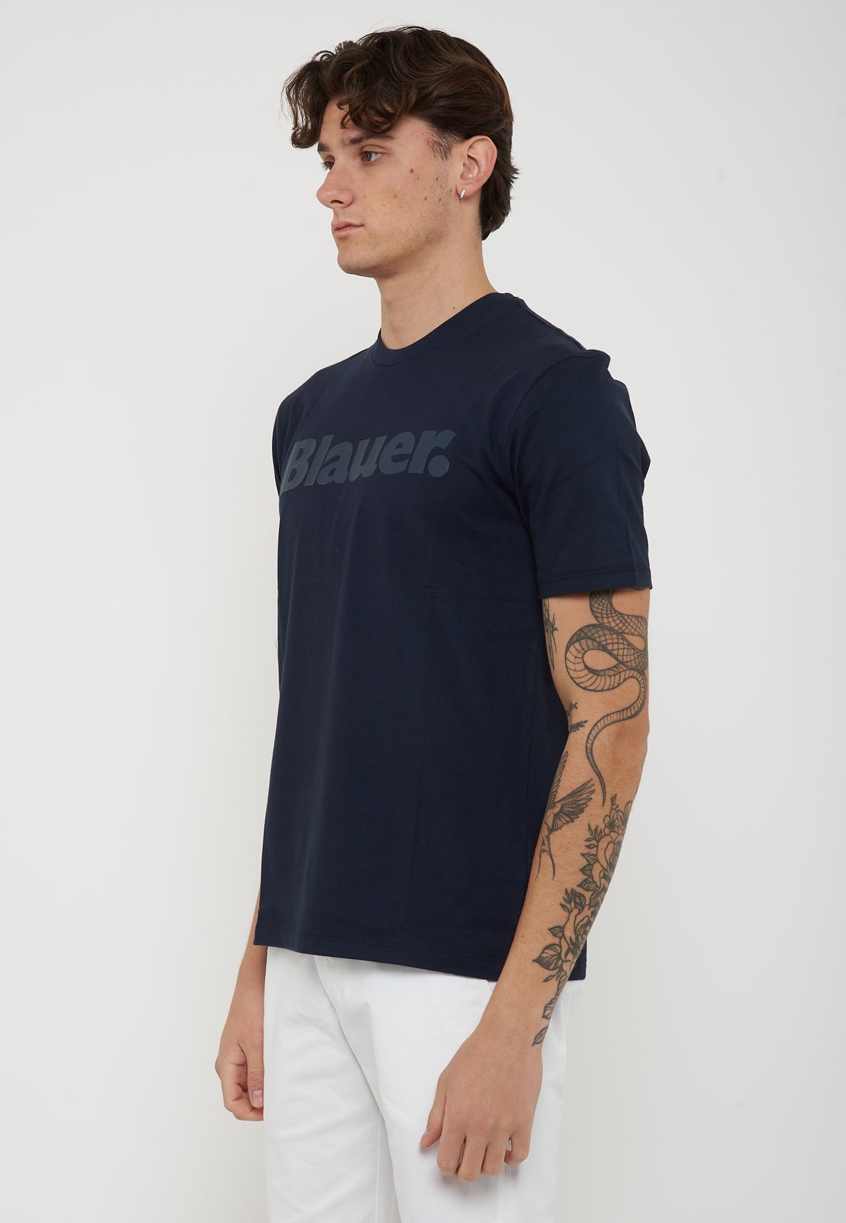 T-Shirt In Tono Bourn Blu 