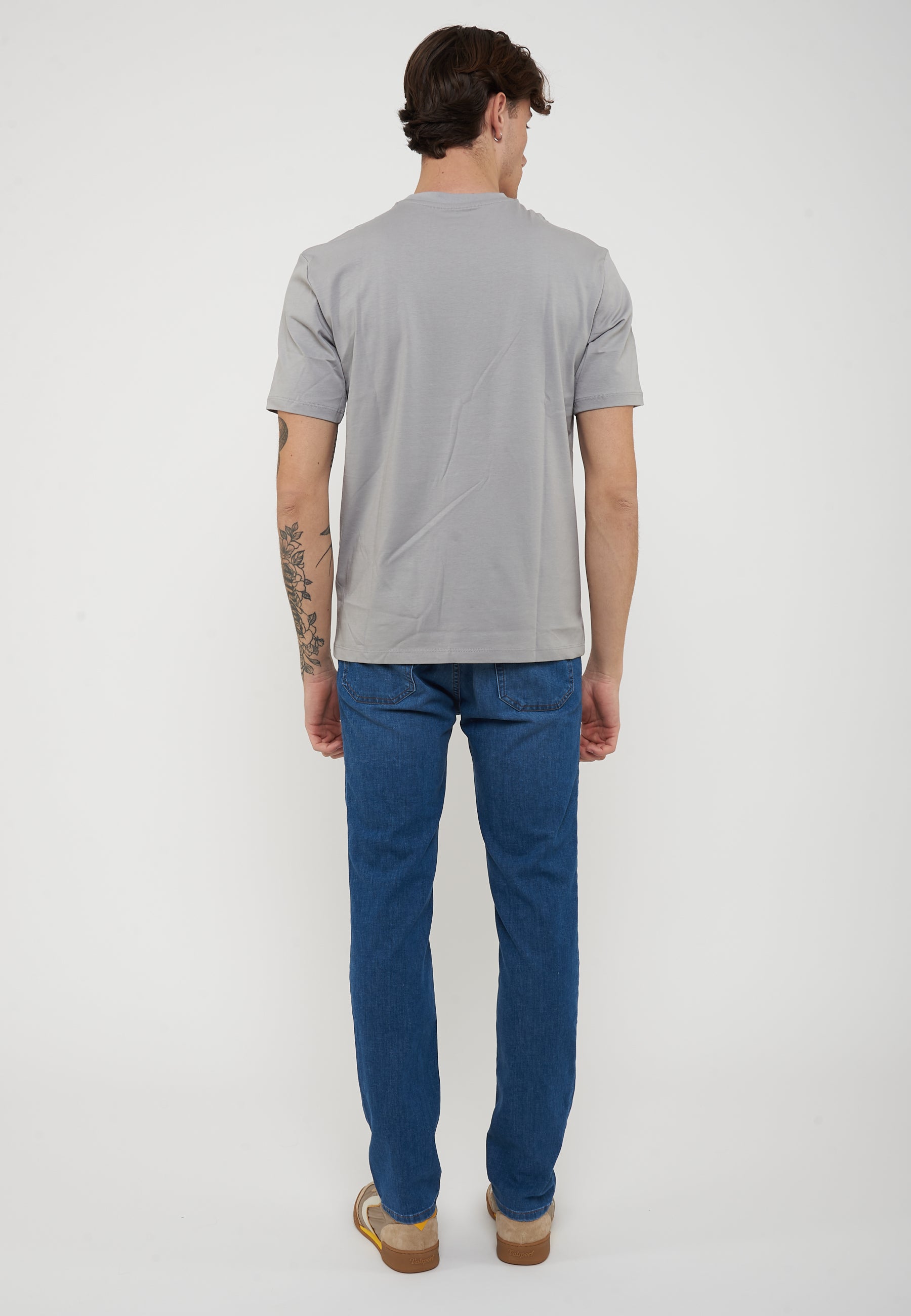 T-Shirt In Tono Grigio Nebbia 